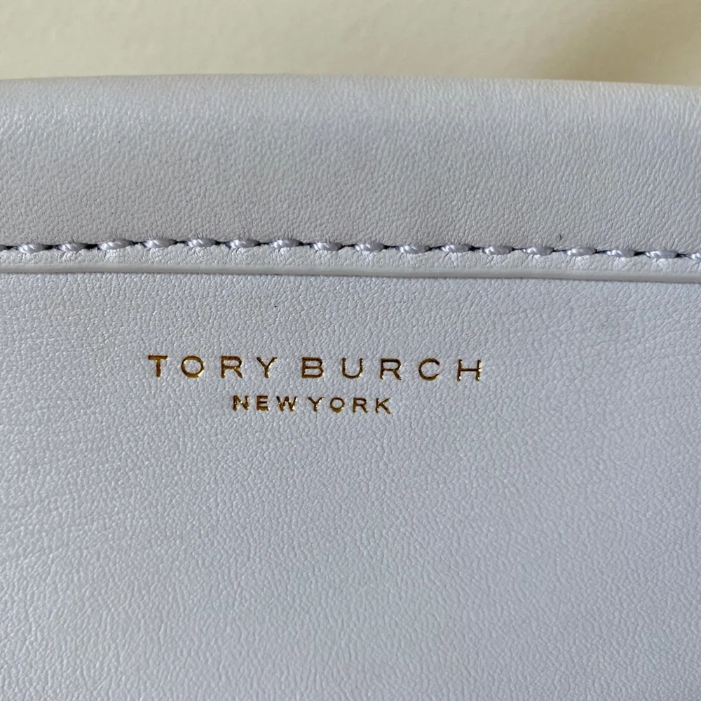 Tory Burch White Block T Leather Satchel Bag